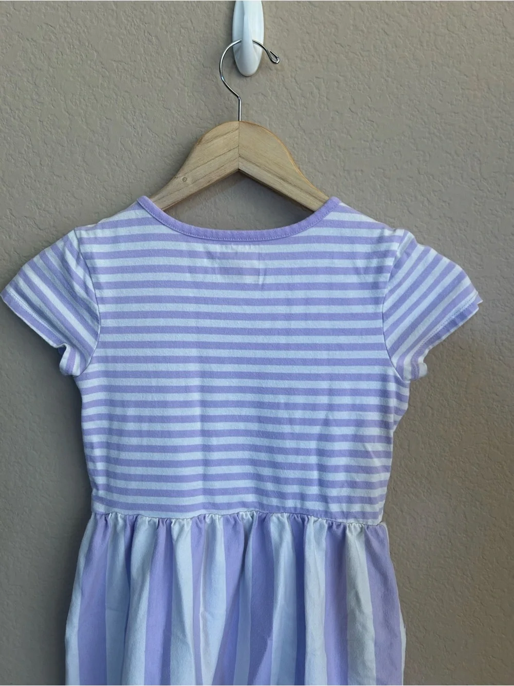 Cat & Jack Lavender and White Striped Short Sleeve Dress